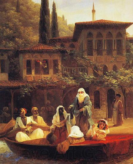 Ivan Aivazovsky Boat Ride by Kumkapi in Constantinople Norge oil painting art